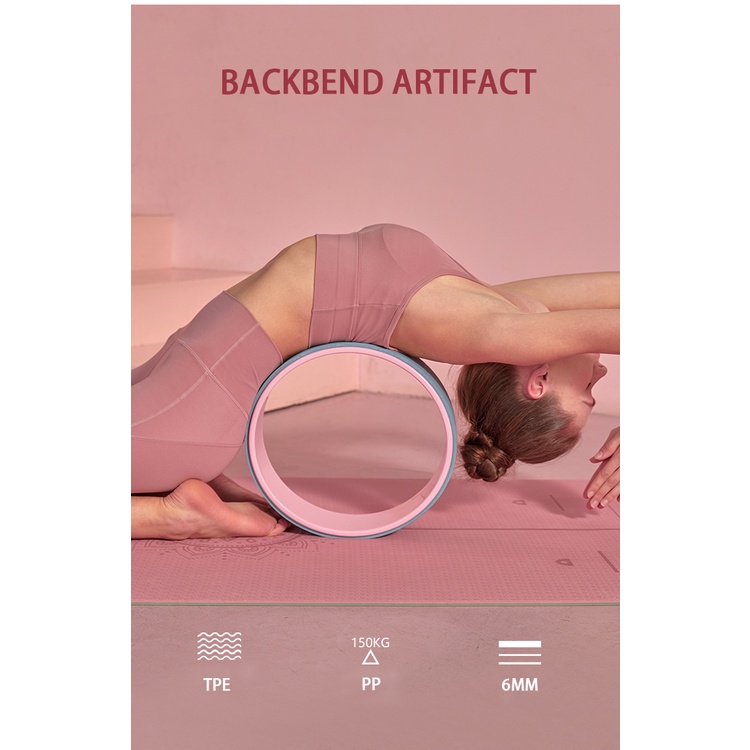 Vòng Tập YogaWheel Có Hoa Văn PU Cao Cấp 32x13cm