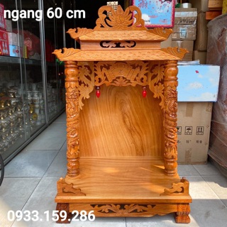 Bàn thờ thần tài ông địa gỗ căm xe ngang 60 cm ( rẻ nhất thị trường )
