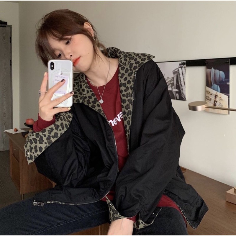 Áo khoác da báo mặc 2 mặt style cá tính Chaien Studio