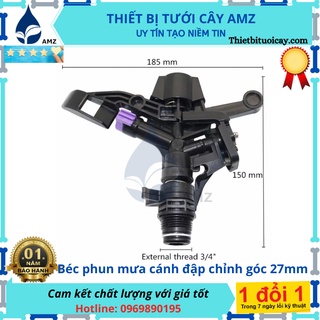 Béc tưới cây cánh đập chỉnh góc tưới tùy ý  27mm ren ngoài