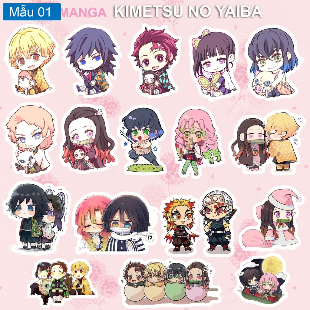 Sticker/ hình dán anime Kimetsu no yaiba/ Diệt quỷ cứu nhân