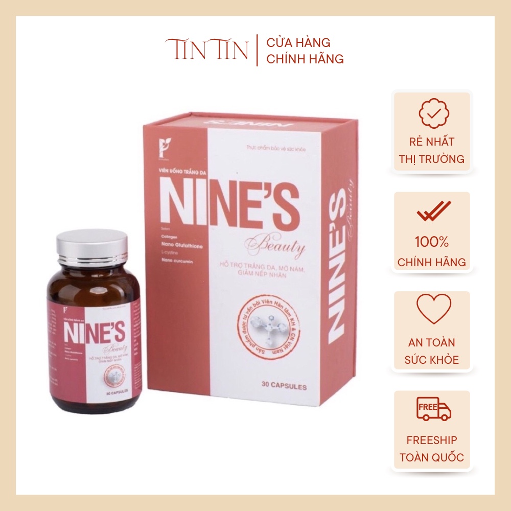 Viên Uống Trắng Da Mờ Nám Giảm Nếp Nhăn hiệu quả- Nine's Beauty (30 viên) hàng chính hãng