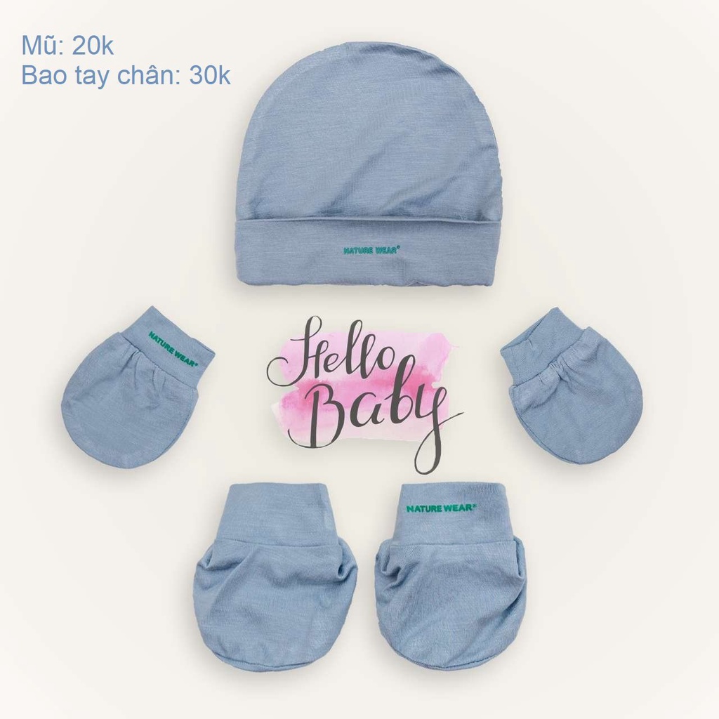SET MŨ BAO CHÂN TAY SƠ SINH CHẤT SỢI TRE NATURE WEAR