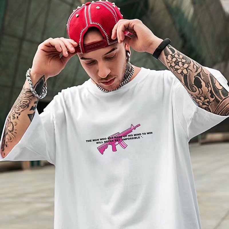 Áo Thun Tay Ngắn Dáng Rộng In Chữ Thời Trang Mùa Hè Phong Cách Hàn Quốc Cho Nam Và Nữ Size M-8XL