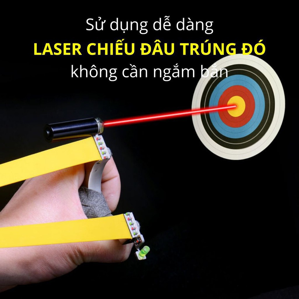 Ná cao su laze, ná thun trợ lực có ngắm laser tiện lợi dùng được cả ngày và đêm