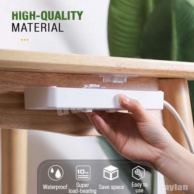 Set 2 Móc Treo Đồ Dính Tường Trong Suốt Hai Mặt