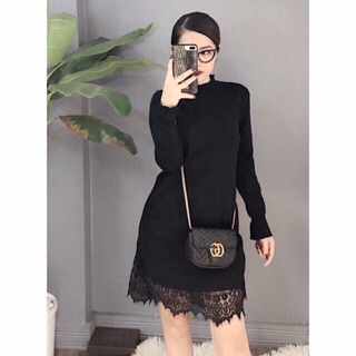Đầm suông chân ren