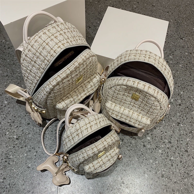 Balo mini Nữ Thời Trang Cao Cấp VINTAGE Đi Học Giá Rẻ Balo vải kẻ caro phong cách hàn quốc