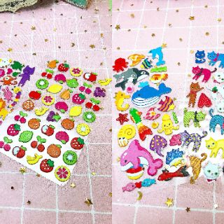 3 Sticker Dán Sticsker hoạt hình động vật bánh kẹo