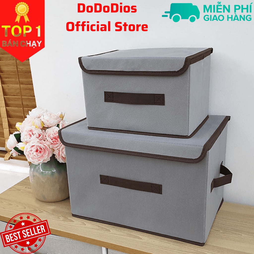 combo 2 hộp vải đựng đồ đa năng HQ3 - chính hãng DoDoDios - Màu Xám