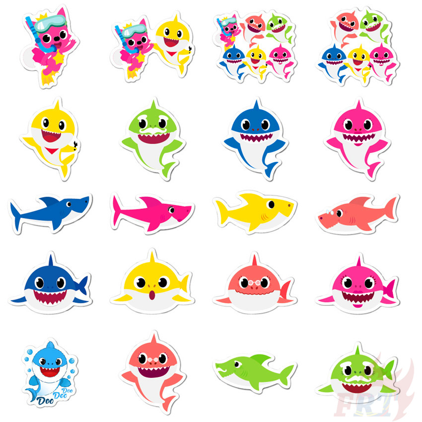 ❉ Sticker Hình Cá Mập 01 Xinh Xắn Dành Cho Bé ❉ Bộ 40 Hình Dán Thời Trang Dùng Trang Trí Ván Trượt, Laptop Hay Va Li