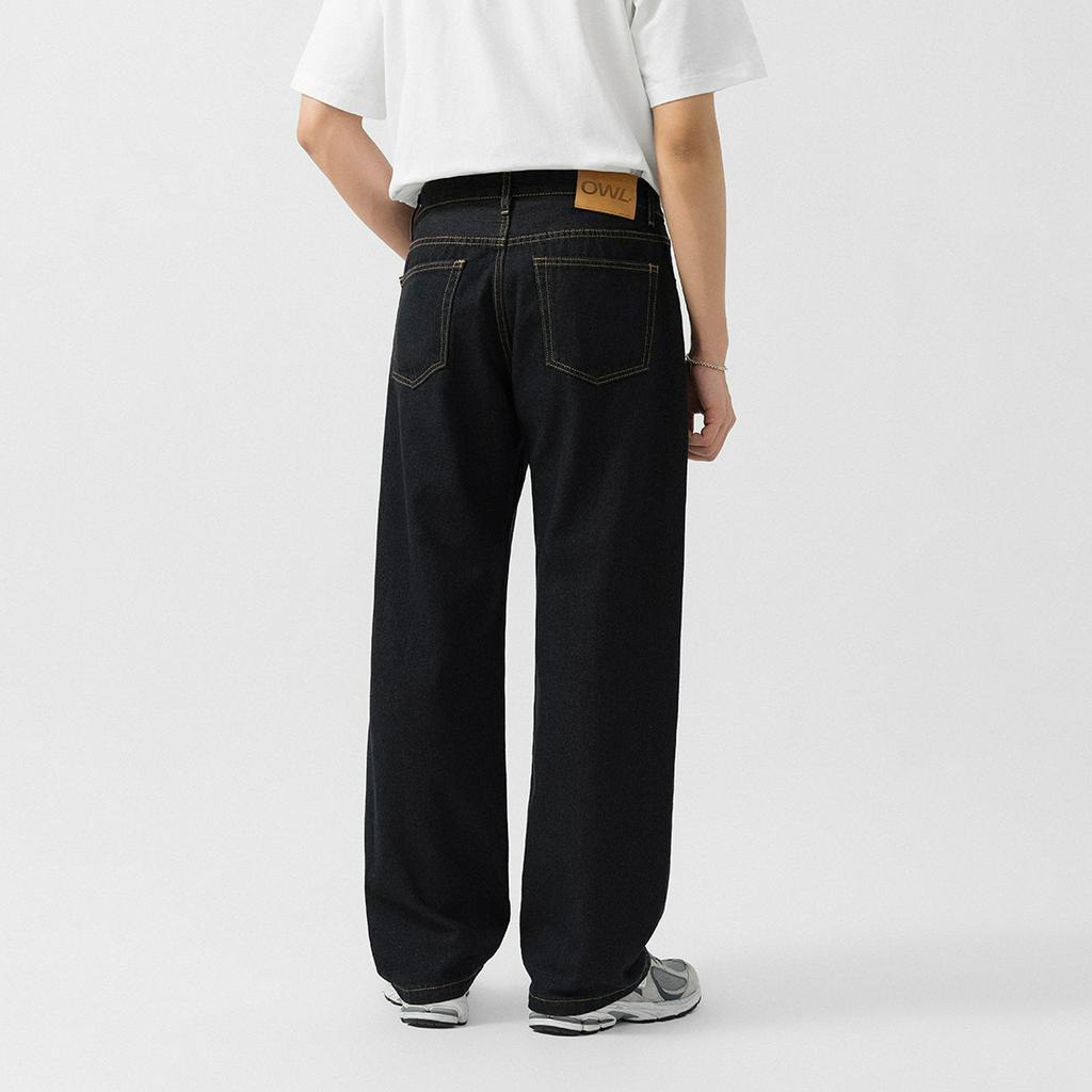 OWL BRAND® BASIC WIDE JEANS - Quần jeans nam dài ống rộng / Indigo -  OWL150422