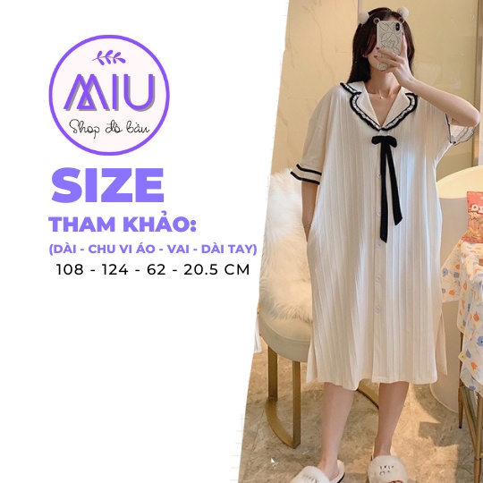 Đầm Bầu Size Lớn Giá Rẻ ♥️ Váy Bầu Xinh Đẹp Cổ Sơ Mi Phong Cách Hàn Quốc Dễ Thương FREESIZE