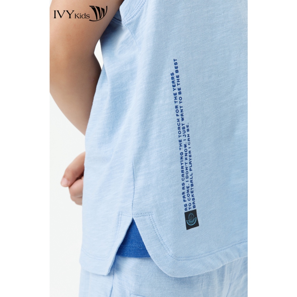Bộ thun trơn không tay bé trai IVY moda MS 56K1469