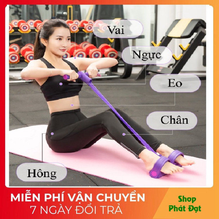 Dây Kéo Đàn Hồi 4 Ống Cao Su Tập Thể Dục, Tập Gym Tại Nhà Tập Toàn Thân Nâng Cao Sức Khỏe