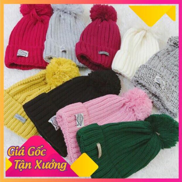 Mũ Len Gân Quả Bông Phong Cách Hàn Quốc Siêu Hot | BigBuy360 - bigbuy360.vn