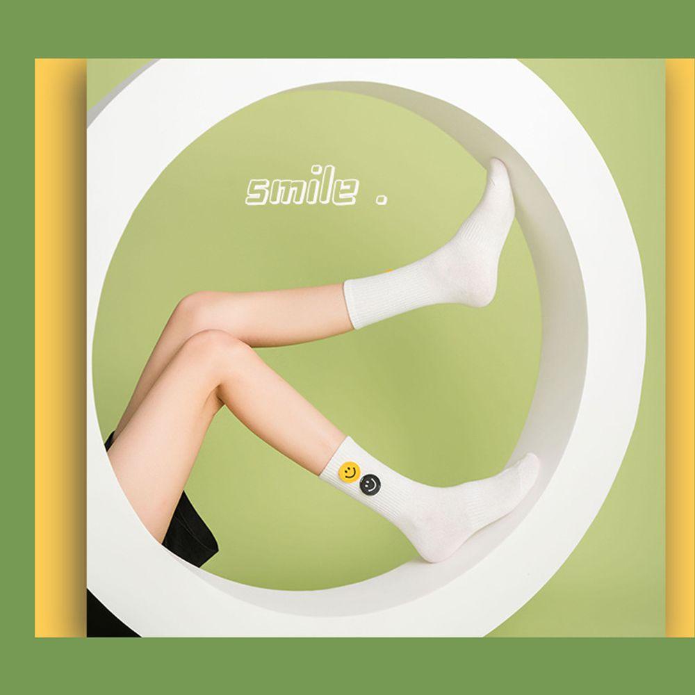 Vớ Thể Thao Thoáng Khí In Họa Tiết Hoạt Hình Mặt Cười Phong Cách Hip Hop Thời Trang Cho Nữ