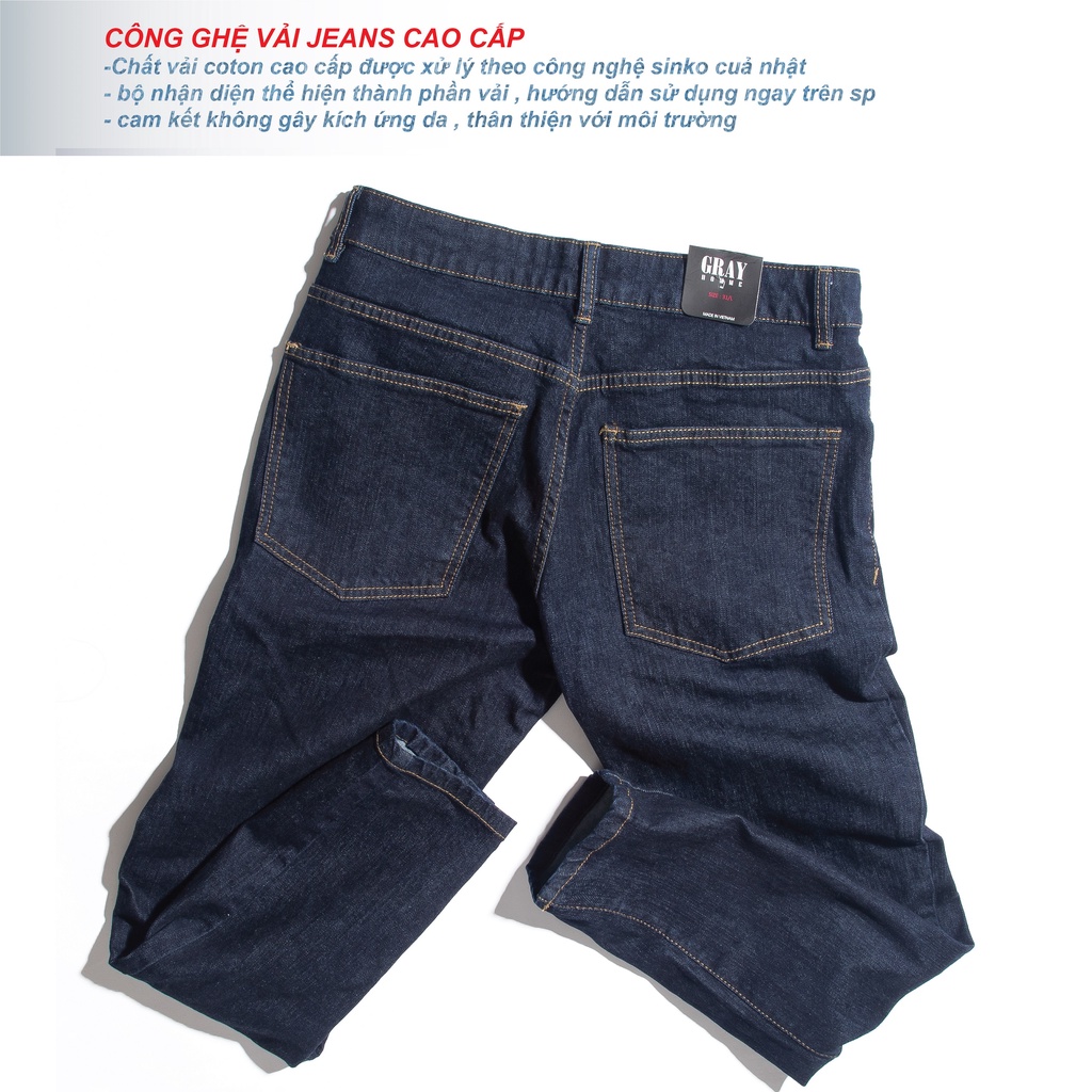 Quần Jean Nam GrayHomme Màu Xanh, Phom Ôm, Trẻ Trung, Thanh Lịch, Co Giãn Tốt BJ001 | BigBuy360 - bigbuy360.vn