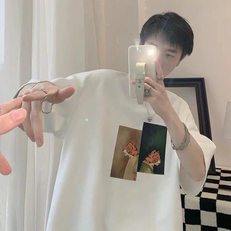 Áo Thun Tay Ngắn Cổ Tròn Dáng Rộng In Họa Tiết Hoạt Hình Thời Trang Mùa Hè Cho Nam Và Nữ Size M-8XL