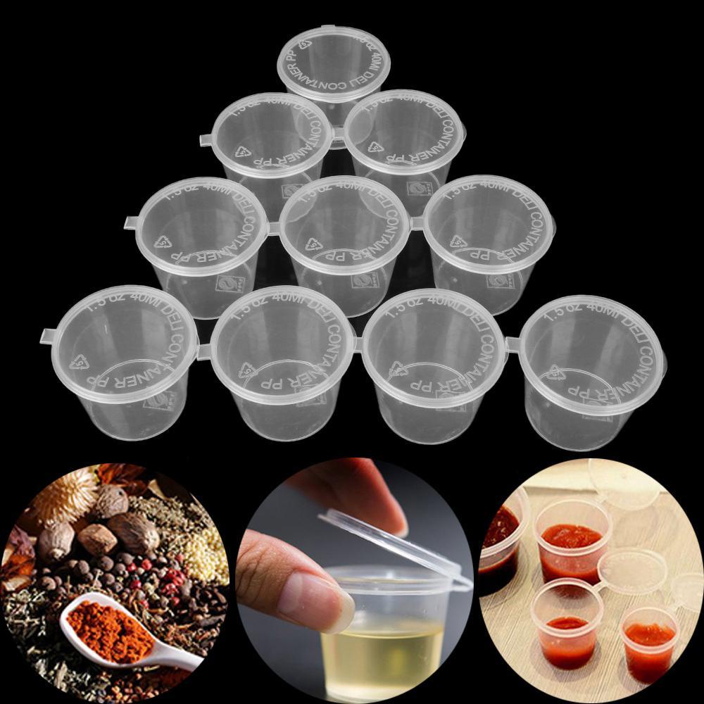 Set 30 Cốc Đựng Màu Nước Sốt Bằng Nhựa Có Thể Tái Sử Dụng