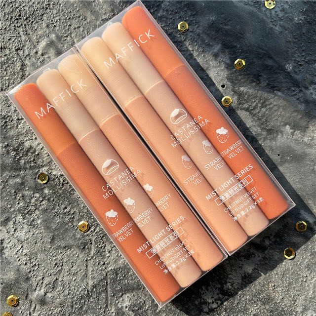 Set 3 son kem lì MAFFICK mịn lì Chestnut Velvet Lip Mud Gift Set MAFI18 | Thế Giới Skin Care