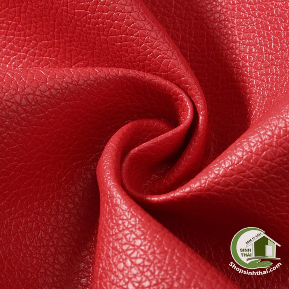 [ 1 mét ] Vải da simili PVC - vải PU - vải giả da làm handmade - khổ 1,4m màu đỏ