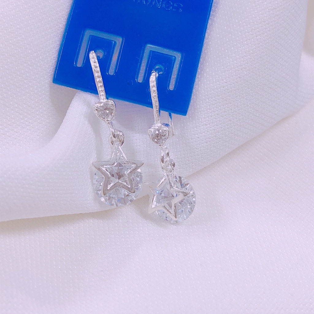 Bông tai sao gắn đá bạc ta - LINH'S MIU SILVER