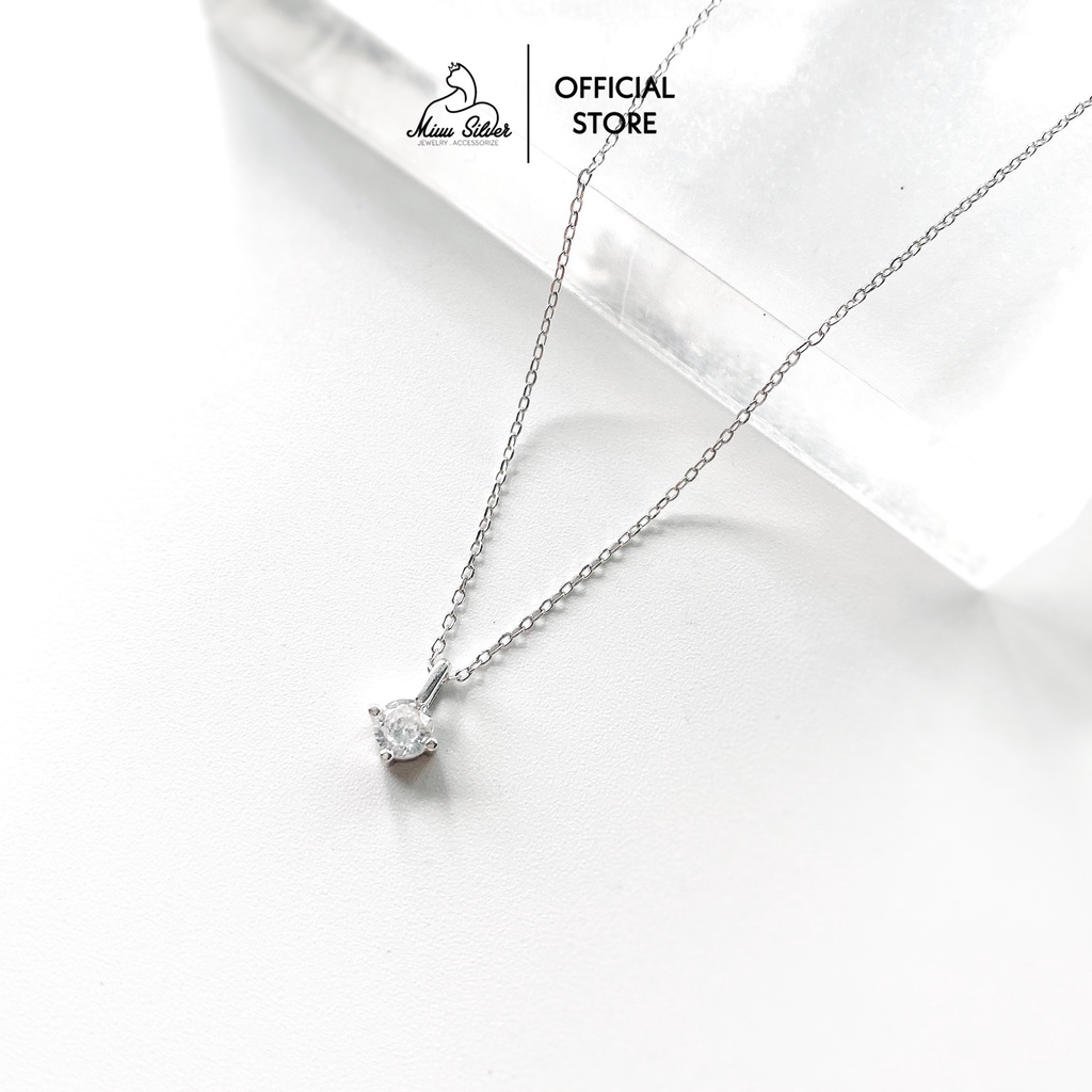 Dây chuyền bạc Miuu Silver, vòng cổ nữ đính đá Elisie Necklace