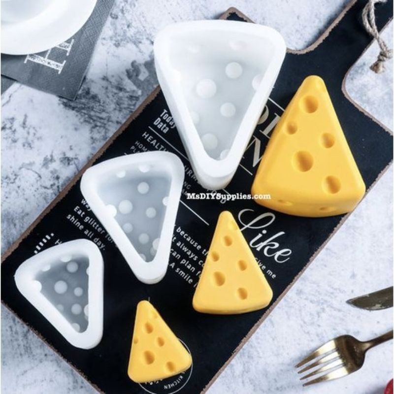 Khuôn silicon hình phô mai 3D là thạch rau câu/pudding cho bé