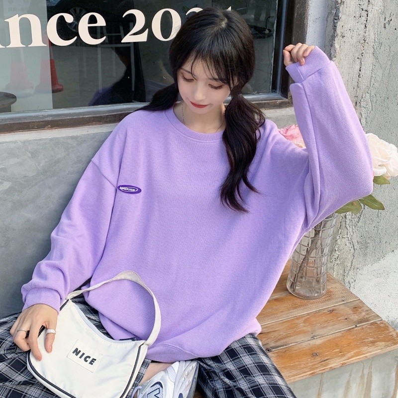 SUXI Áo Sweater Tay Dài Cổ Tròn Thời Trang Mùa Thu Hàn Quốc Cho Nữ