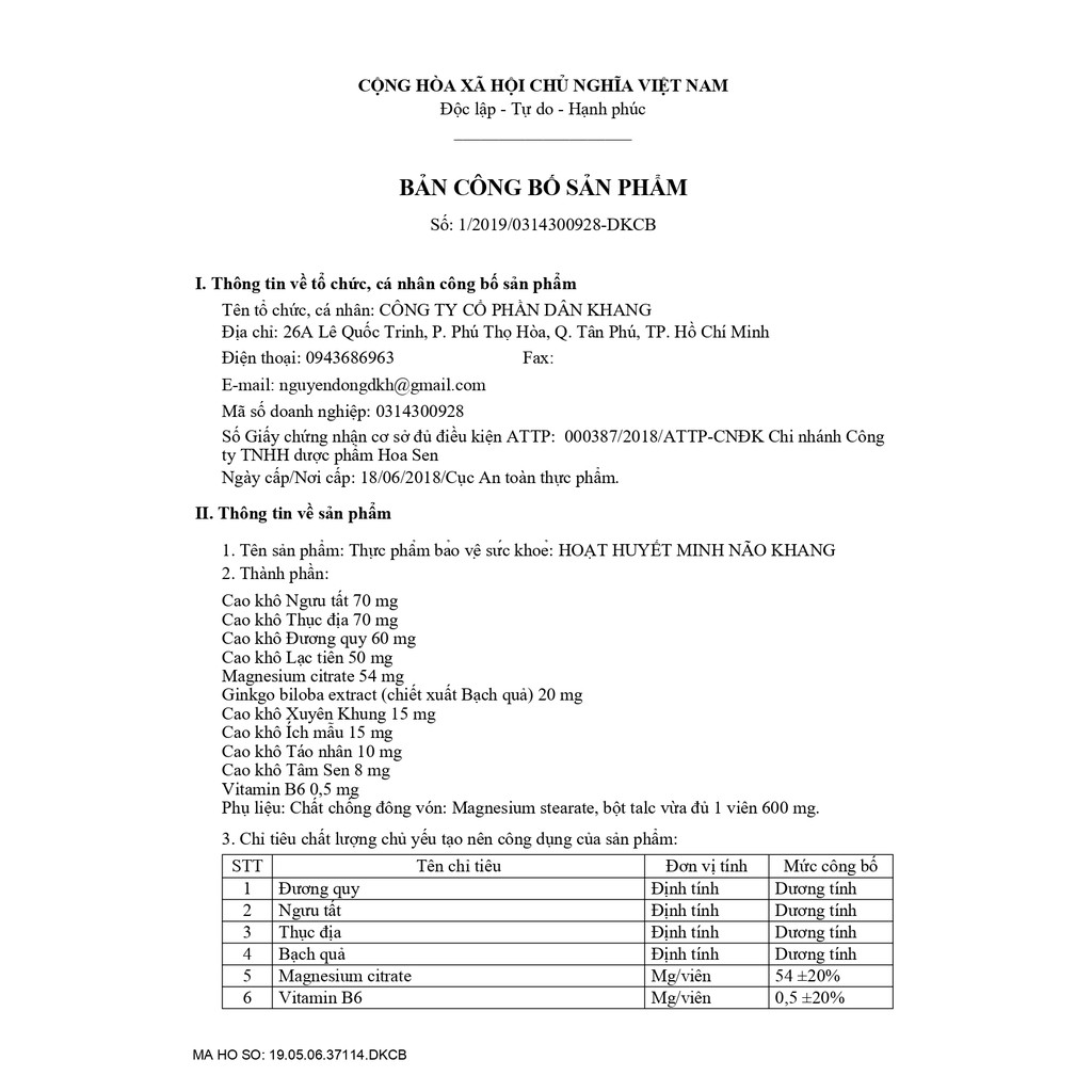 Hoạt Huyết Minh Não Khang Hộp 3 Vỉ x 10 Viên | BigBuy360 - bigbuy360.vn