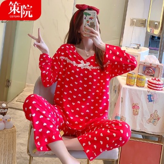 Bộ đồ ngủ tay dài chất lụa cotton mỏng nhẹ thời trang cho nữ