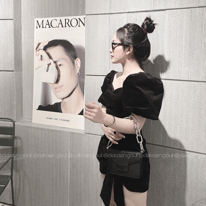 Đầm thiết kế tay phồng xẻ tà nơ - LADY DRESS