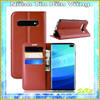 Bao da may viền ví để tền, điện thoại samsung s10, S10 lite, s10 5g, s10plus ( Hit nam châm).