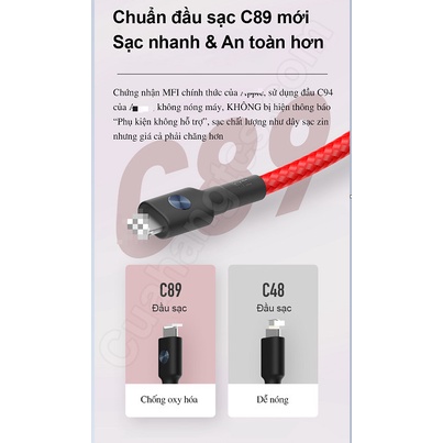 Cáp sạc xiaomi zmi al803/al805 chuẩn mfi dây sạc siêu bền al803/al805 zmi usb-a to