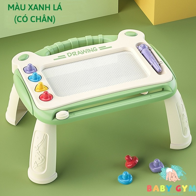 Bảng vẽ tự xóa cho bé thông minh có chân bàn, bảng từ tính tập viết, tập vẽ cho bé - BABYGYM