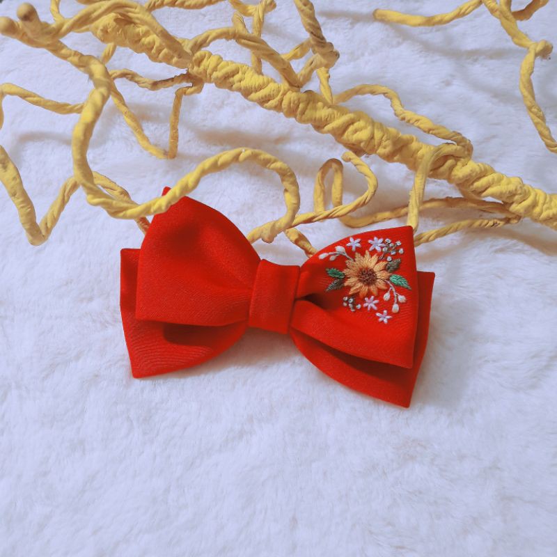 NƠ KẸP TÓC THÊU TAY HANDMADE