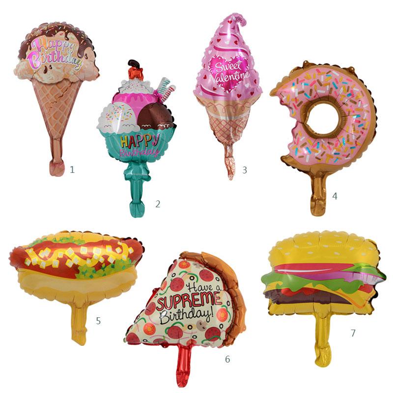 1 Bong Bóng Nhôm Hình Bánh Donut Và Kem Hot Dog Trang Trí Tiệc Sinh Nhật