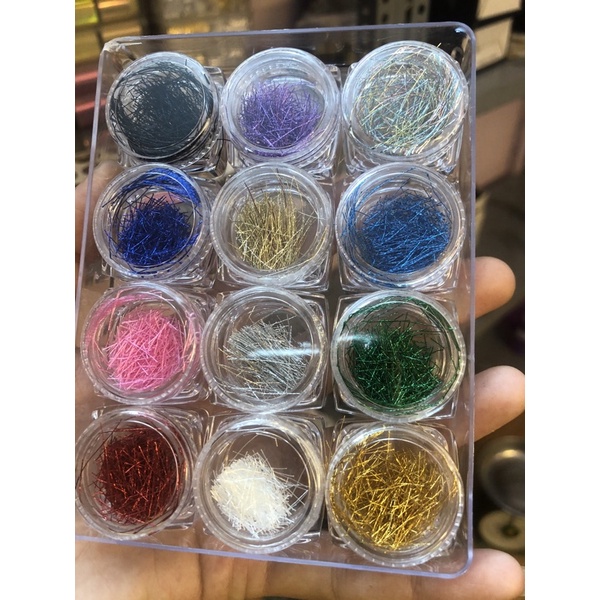 Set Nhũ Sợi,Nhũ Kim Tuyến 12 Màu