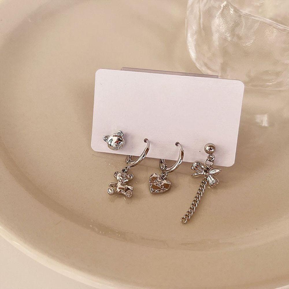 Set 4 Khuyên Tai Dạng Chuỗi Thắt Nơ Thời Trang Dự Tiệc