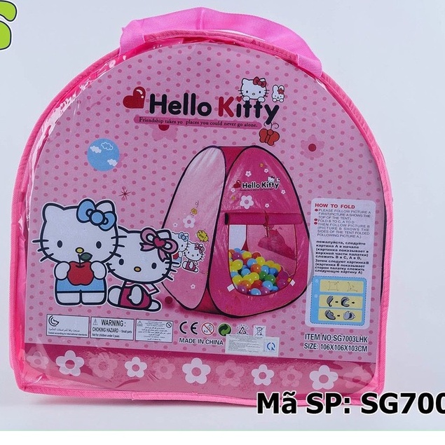 Lều Cắm Trại, Lều Banh Hình HELLO KITTY Xinh Xắn Cho Các Bé