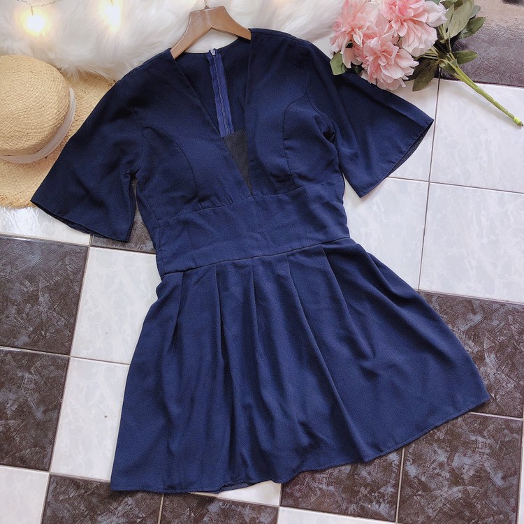 Jumsuit nữ tay ngắn hoạ tiết - bộ bay nữ họa tiết thời trang