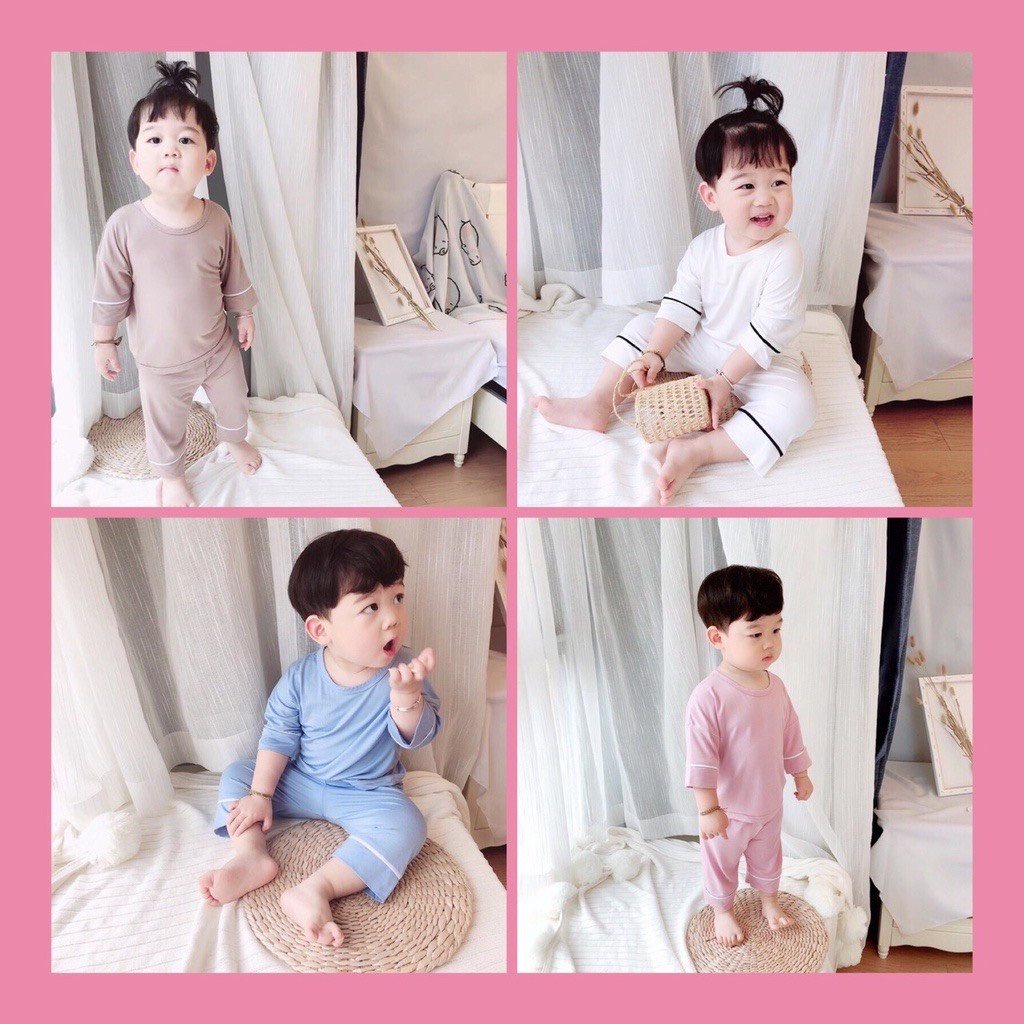 Bộ Đồ Lửng Cho Bé 💖 Bộ Ngố Thun Lạnh Siêu Mát Cho Bé Trai Bé Gái 💖 Chất Thun Lạnh Co Giãn 4 Chiều Thấm Hút Mồ Hôi.