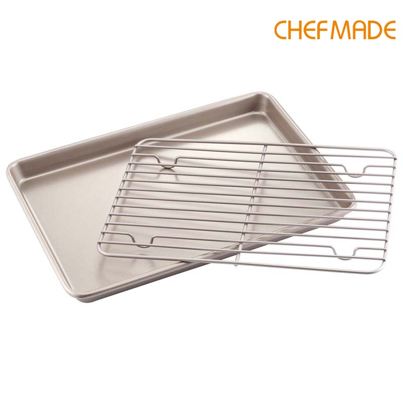 CHEFMADE Chảo Chống Dính Hình Chữ Nhật 13 Inch Có Giá Đỡ Dùng Cho Lò Nướng WK9267