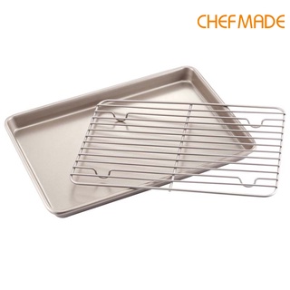 CHEFMADE Chảo Chống Dính Hình Chữ Nhật 13 Inch Có Giá Đỡ Dùng Cho Lò Nướng WK9267