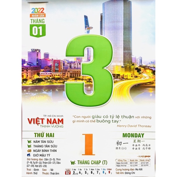 Bộ lịch NHÂM DẦN 2022 lốc siêu đại khổ lịch 20cm x 30cm chủ đề phong cảnh Việt Nam