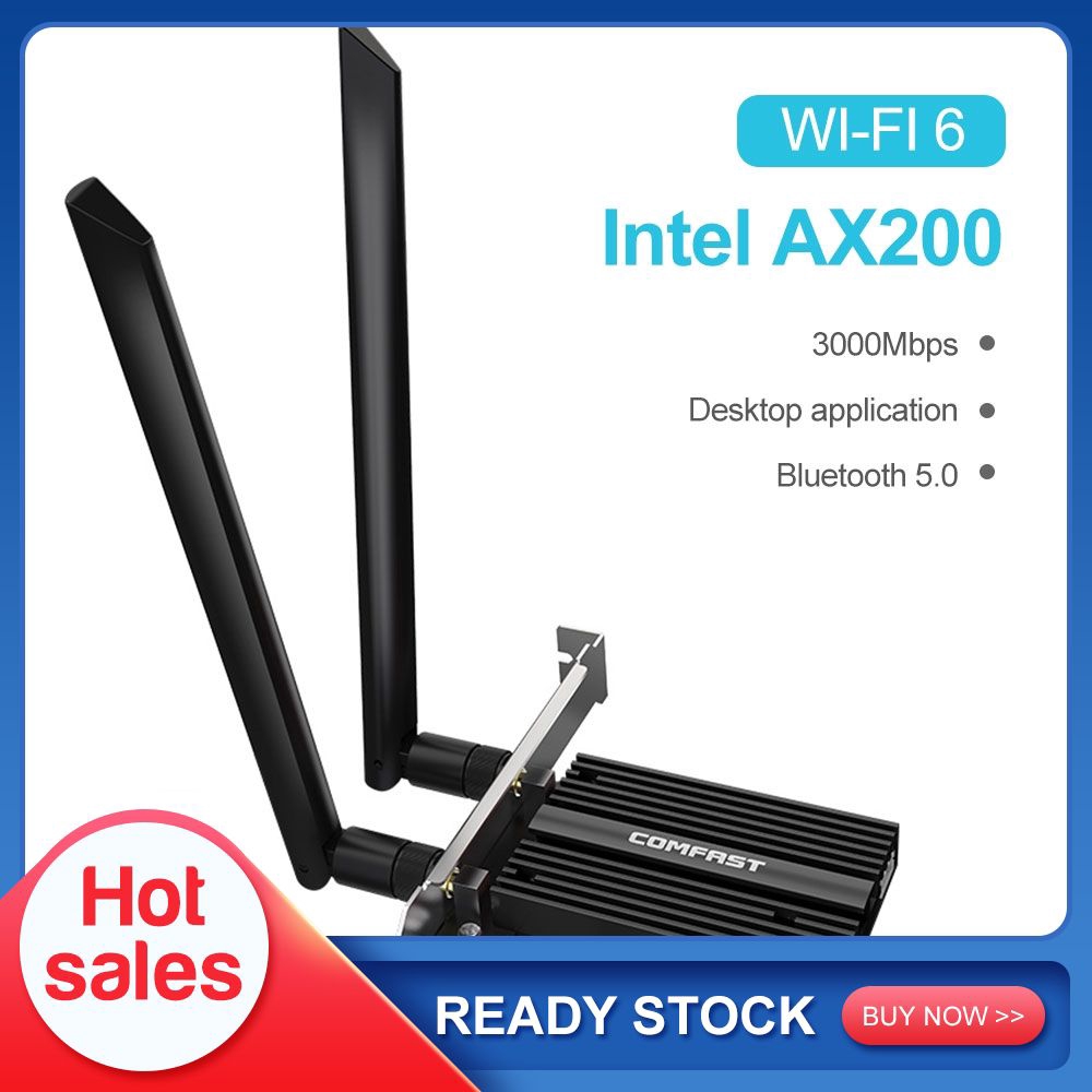 Card Mạng Không Dây 3000mbps Wifi 6 Intel Ax200 Pro Pcie Bluetooth 5.0 Ax200Ngw 2.4g / 5g 802.11 Ax