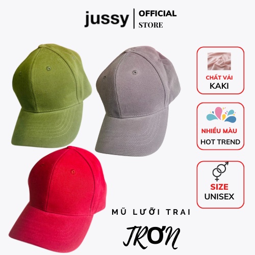Mũ Lưỡi Trai Trơn Vải Kaki Wash Nón Kết Nam Nữ Jussy Fashion Phong Cách Nón Lưỡi Trai Unisex Form Cứng Nhiều Màu Hot