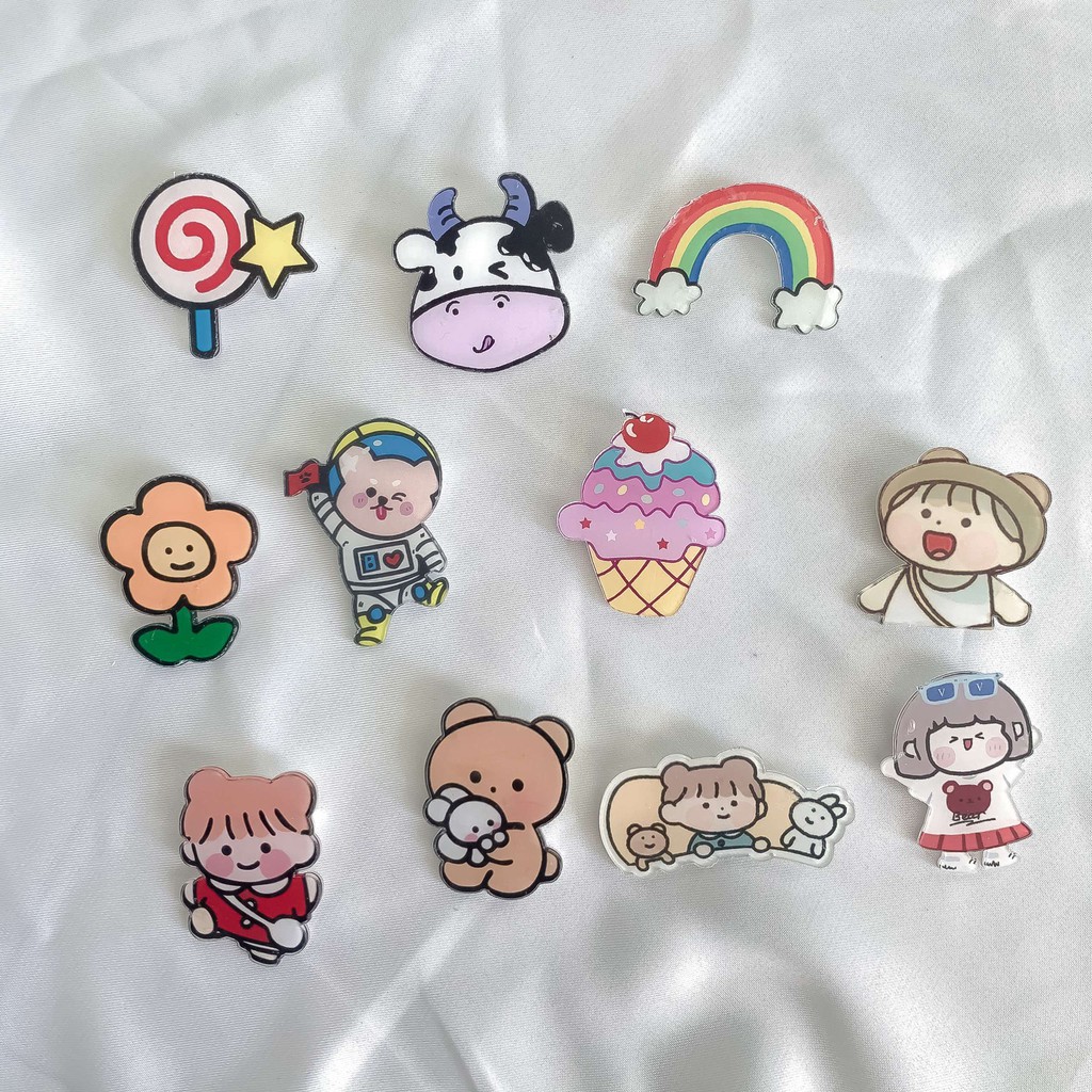 STicker huy hiệu cute, dễ thương cài áo, ba lô, túi.... loại đẹp ( Ảnh Thật 100% )