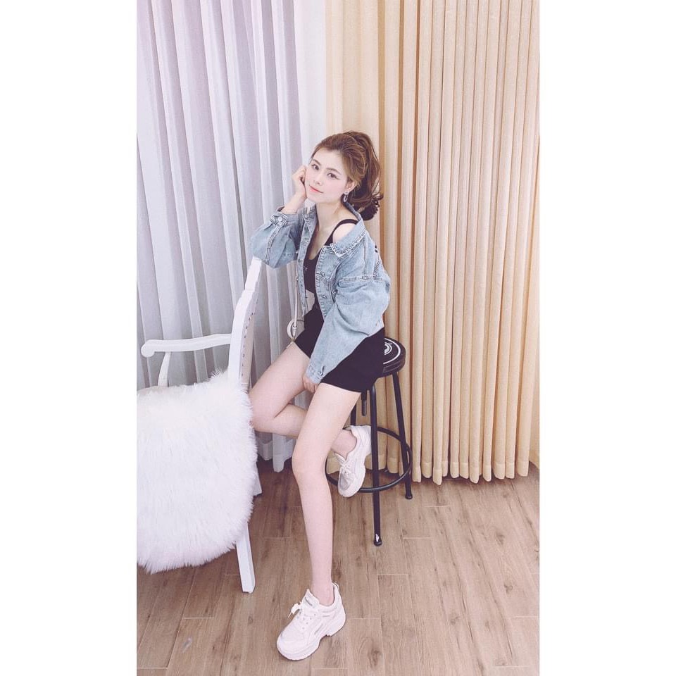 Áo nữ 🍍FREE SHIP🍍 áo khoác bò thêu mickey sau lưng mẫu 2020